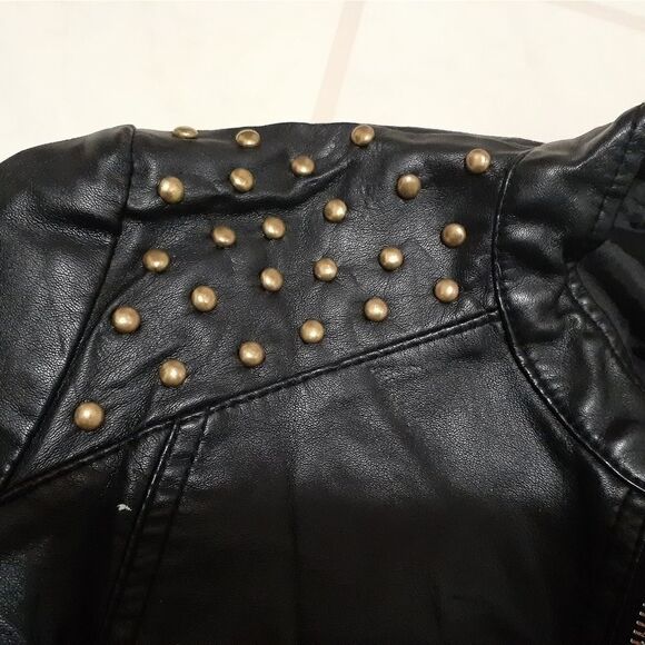 Forever 21 Black Faux Leather Studded Jacket - Picture 5 of 7